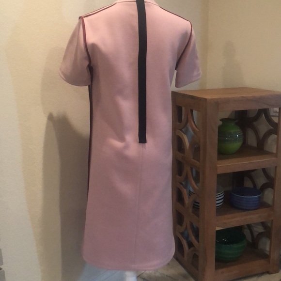 NWOT! MARNI 2 PC. PINK DRESS & BLZR. GREAT 3-SEASON SUIT. Maroon & Black Piping. - Picture 11 of 16